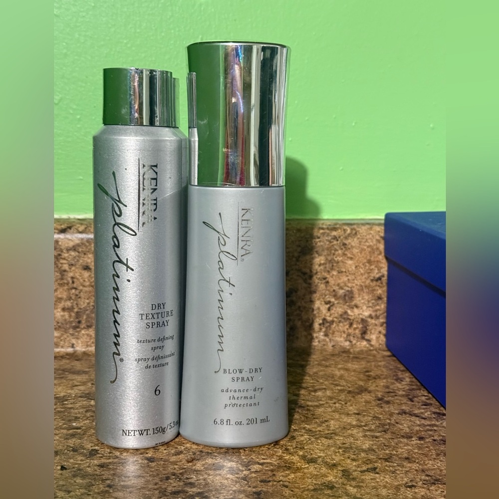 Kenra Platinum Dry Texture and Blow-Dry Spray Set - Silver